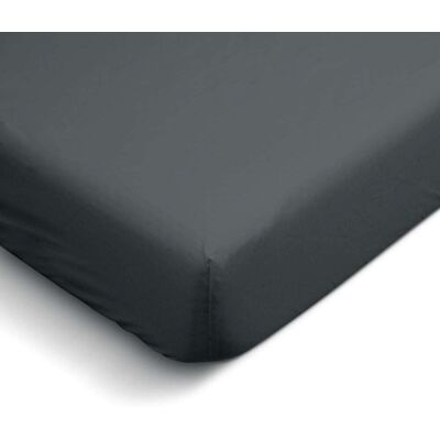 Bleu Câlin Drap housse uni en percale de coton anthracite 90x190cm - Publicité Bleu Câlin Drap housse uni en percale de coton anthracite 90x190cm - Publicité