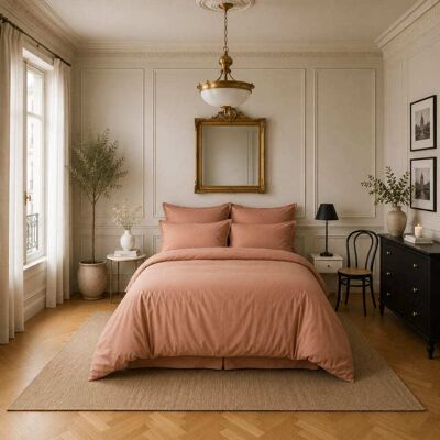 Baton Rouge Housse de couette satin de coton rose nude 240x220 cm - Publicité Baton Rouge Housse de couette satin de coton rose nude 240x220 cm - Publicité