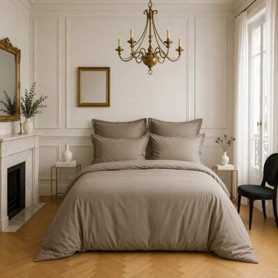 Baton Rouge Housse de couette satin de coton gris clair 240x220 cm - Publicité Baton Rouge Housse de couette satin de coton gris clair 240x220 cm - Publicité