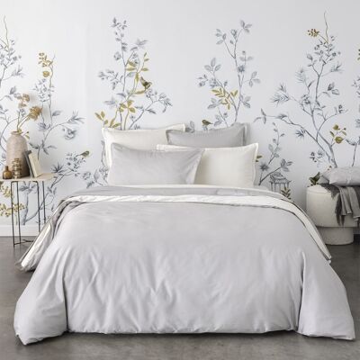 Alexandre Turpault Housse de couette unie en satin de coton bio gris 260x240 - Publicité Alexandre Turpault Housse de couette unie en satin de coton bio gris 260x240 - Publicité