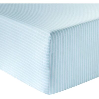Anne de Solène Drap housse satin bleu clair 140x200 cm - Publicité Anne de Solène Drap housse satin bleu clair 140x200 cm - Publicité