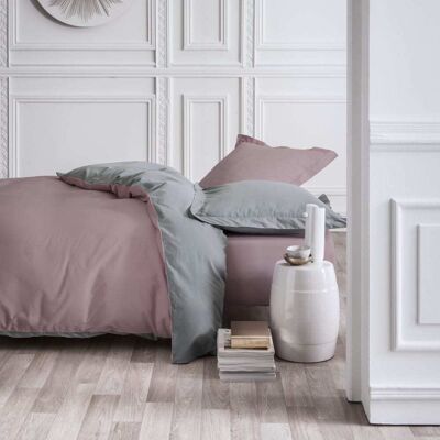 Today Parure de lit 2 personnes bicolore coton 240x220cm gris - Publicité Today Parure de lit 2 personnes bicolore coton 240x220cm gris - Publicité