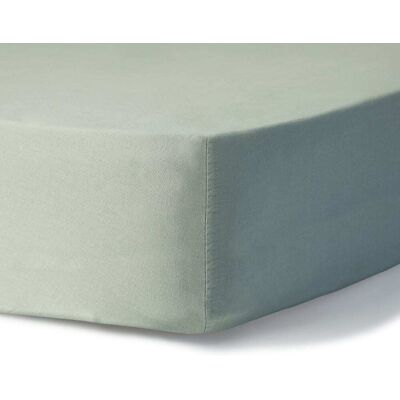 Febronie Drap housse coton lavé vert céladon 200x200x40 - Publicité Febronie Drap housse coton lavé vert céladon 200x200x40 - Publicité