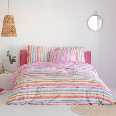 Naf Naf Housse de couette réversible en coton 260x240 cm rose - Publicité Naf Naf Housse de couette réversible en coton 260x240 cm rose - Publicité