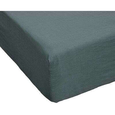 Housse De Reve - Drap Housse Lin Ardoise 160x200 - Drap Housse - Publicité Housse De Reve - Drap Housse Lin Ardoise 160x200 - Drap Housse - Publicité