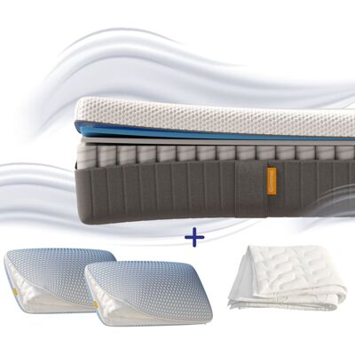Emma Pack matelas et oreiller orginal confort elite et couette 200x200 - Publicité Emma Pack matelas et oreiller orginal confort elite et couette 200x200 - Publicité