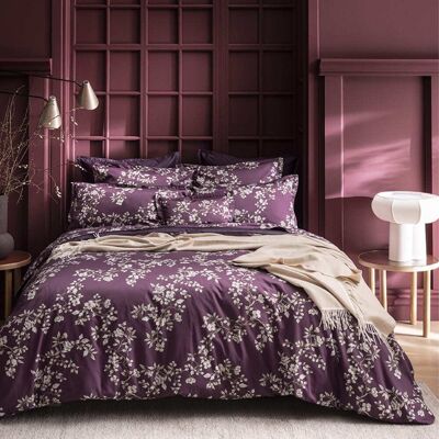 Alexandre Turpault Housse de couette en satin de coton violet 240x220 - Publicité Alexandre Turpault Housse de couette en satin de coton violet 240x220 - Publicité