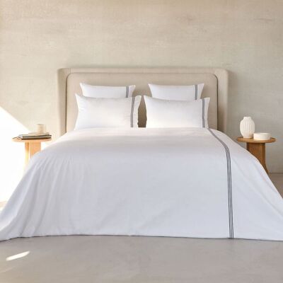 Anne de Solène Housse de couette satin blanc 240x220 cm - Publicité Anne de Solène Housse de couette satin blanc 240x220 cm - Publicité