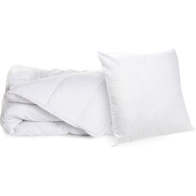 Bleu Câlin Lot anti-acariens couette légère 140x200cm + 1 oreiller 60x60cm - Publicité Bleu Câlin Lot anti-acariens couette légère 140x200cm + 1 oreiller 60x60cm - Publicité