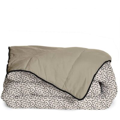 Bleu Câlin Couette imprimée chaude microfibre réversible 240x260cm - Publicité Bleu Câlin Couette imprimée chaude microfibre réversible 240x260cm - Publicité