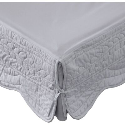 Becquet Housse cache sommier en coton gris perle 140x190cm - Publicité Becquet Housse cache sommier en coton gris perle 140x190cm - Publicité
