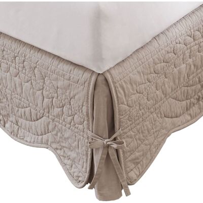 Becquet Housse cache sommier en coton beige ficelle 90x190cm - Publicité Becquet Housse cache sommier en coton beige ficelle 90x190cm - Publicité