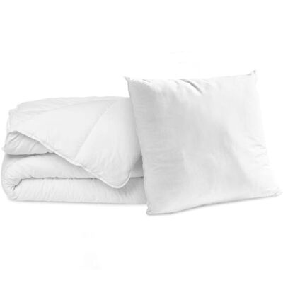 Bleu Câlin Pack couette chaude 140x200cm + 1 oreiller moelleux - Publicité Bleu Câlin Pack couette chaude 140x200cm + 1 oreiller moelleux - Publicité