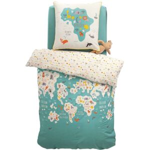 Becquet Parure de lit enfant réversible 200x200 vert en coton