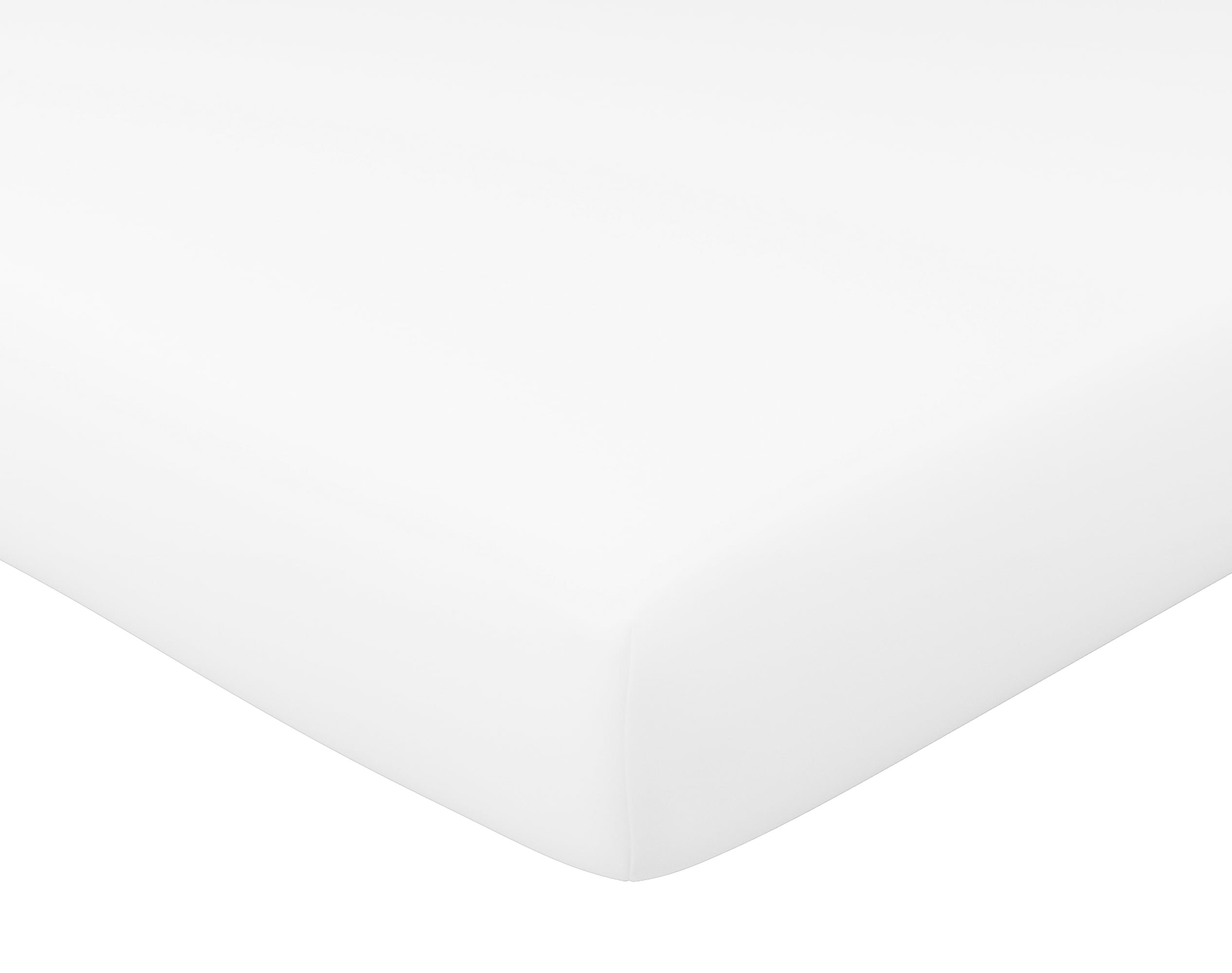 Becquet Drap-housse 160x200 blanc en satin de coton