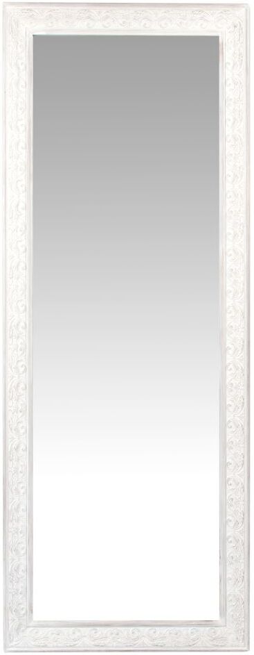 Maisons du Monde Miroir rectangulaire à moulures blanc grisé 50x130