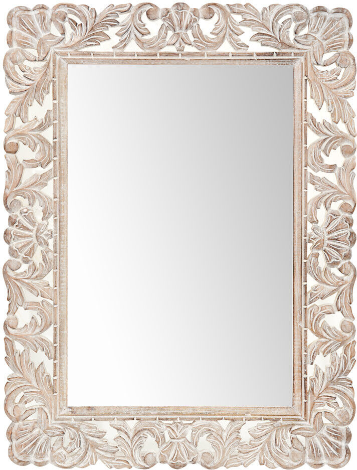 Maisons du Monde Miroir rectangulaire en bois de manguier blanchi 60x80