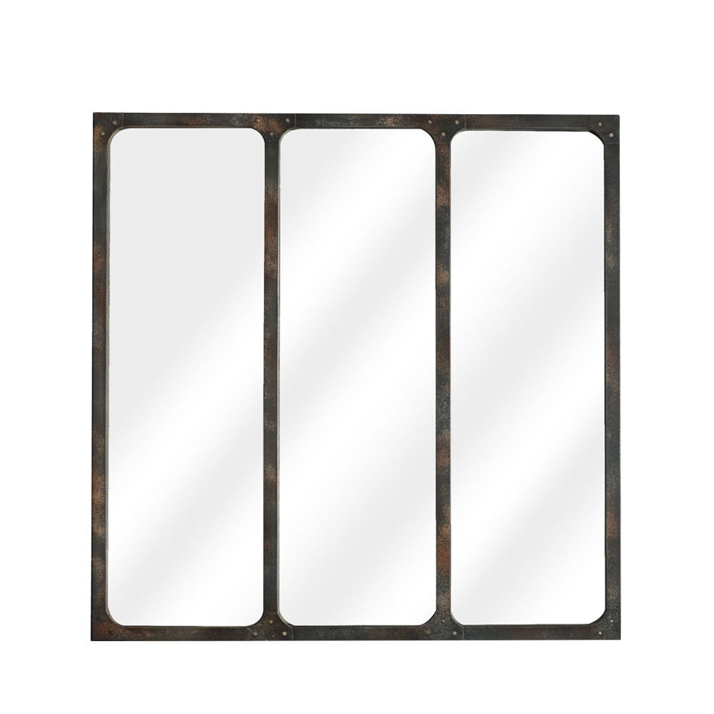 Drawer LÉA - Miroir verrière métal 70x70 - Couleur - Rouille