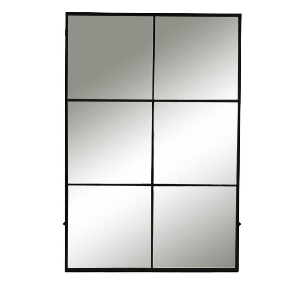 Pomax Miroir verrière en métal 118x80cm noir