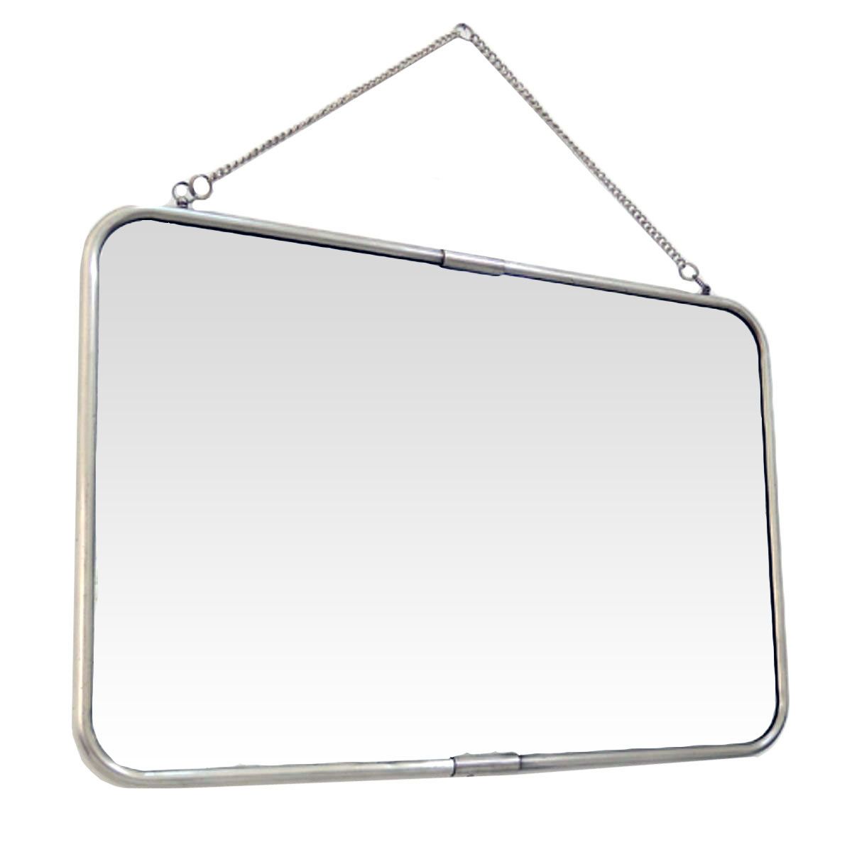 Decoclico Miroir de barbier avec chaîne argent 40x57