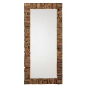 Maisons du Monde Grand miroir rectangulaire en bois de manguier grave 80x170
