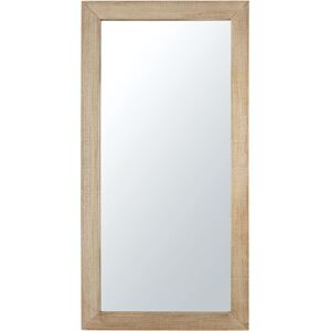 Maisons du Monde Grand miroir rectangulaire en bois de manguier marron clair 90x180