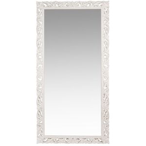 Maisons du Monde Grand miroir rectangulaire en bois de manguier sculpte blanc 90x180