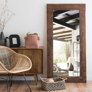 Maisons du Monde Grand miroir rectangulaire en bois de pin 82x165