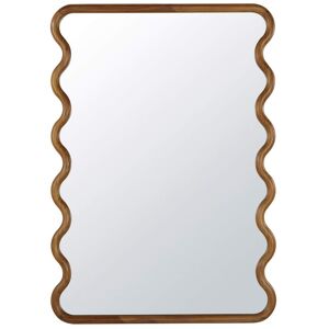 Maisons du Monde Grand miroir rectangulaire ondule en bois de teck 120x170