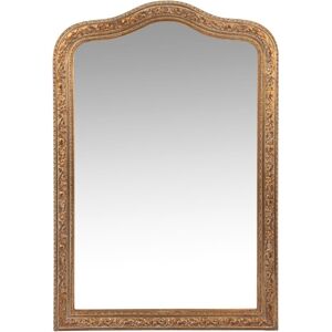 Maisons du Monde Miroir rectangulaire a moulures en bois de paulownia dore mat 65x95