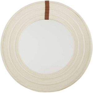 Maisons du Monde Miroir rond beige et marron D109