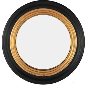 Drawer Miroir rond en bois D51 cm noir / or