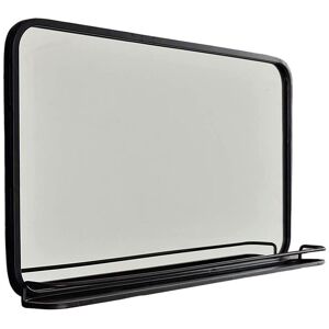 Decoclico Miroir rectangulaire en metal noir avec etagere 60 x 35 cm