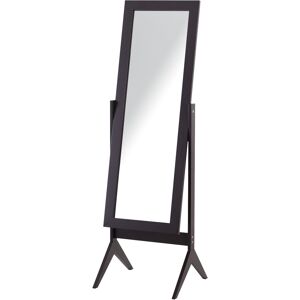 Homcom Miroir a pied inclinaison reglable brun fonce H148 cm