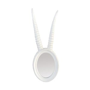 EMDE Miroir ovale cornes gazelle blanc 17x48cm