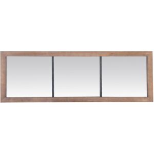 EMDE Miroir rectangulaire industriel metal et bois 50x150cm