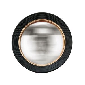 EMDE Miroir rond convexe noir et dore 59cm