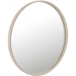 LANADECO Miroir rond cuir beige D60