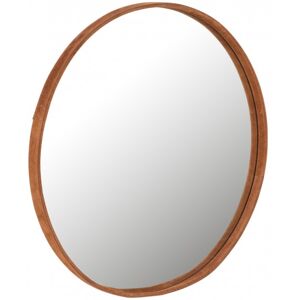 LANADECO Miroir rond cuir marron D60