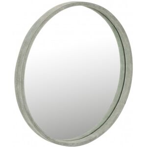 LANADECO Miroir rond cuir vert D40