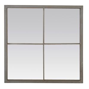 EMDE Miroir carre effet fenetre 4 vues finition usee 60x60cm