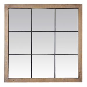 EMDE Miroir industriel carre effet fenetre 9 vues 100x100cm