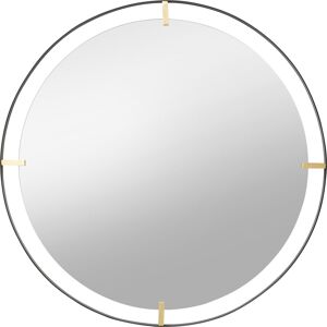 Kare Design Miroir rond double cadre en acier noir et dore D90