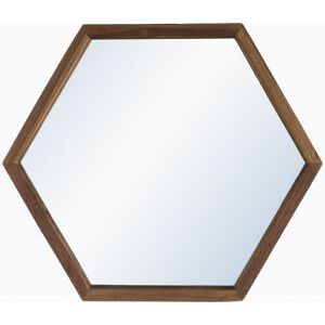 MACABANE Miroir hexagonal en teck recycle 50x43