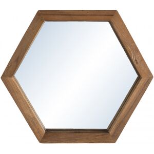 MACABANE Miroir hexagonal en teck recycle 30x26