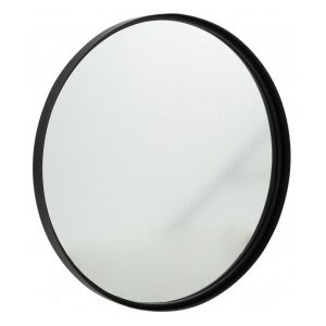 LANADECO Miroir rond avec bord haut en metal noir de 60 cm