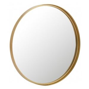 LANADECO Miroir rond avec bord haut en metal dore de 60 cm