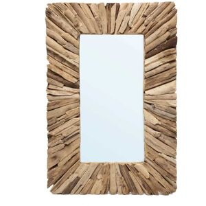 LANADECO Miroir en bois flotte naturel rectangulaire 60x40