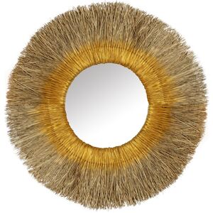 Now s Home Miroir rond en feuilles de mendong 110cm