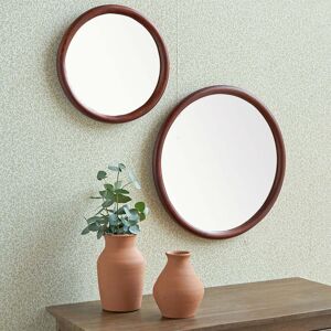 Decoclico Miroir rond cadre en rotin -50.000x3.000 cm - Bois Fonce -